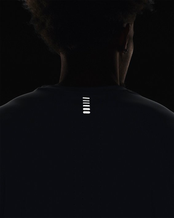 Men's UA Launch Elite Graphic Short Sleeve in Blue image number 3